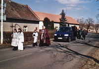 Pohřeb kostelníka J.Košťála ze Břvan